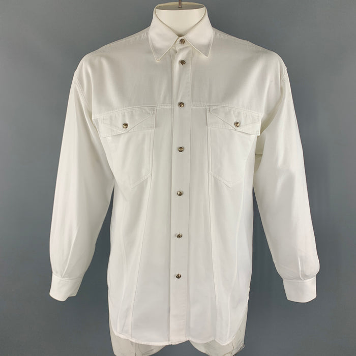 Vintage VERSACE JEANS COUTURE Size M White Cotton Button Up Jacket