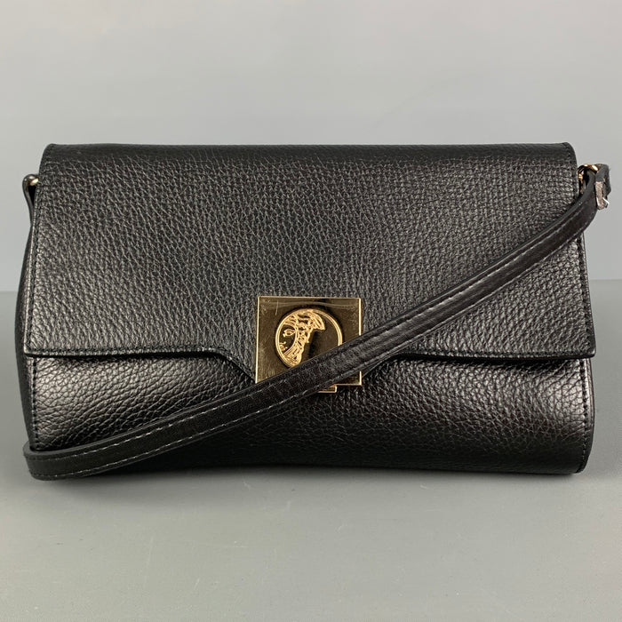VERSACE COLLECTION Black Pebble Grain Leather Handbag & Leather Goods