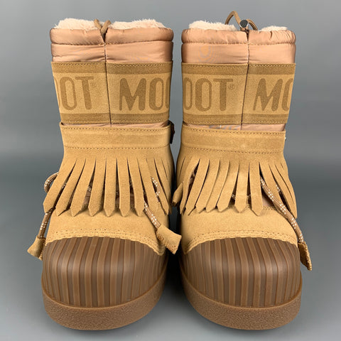 MONCLER GENIUS x PALM ANGELS Collection Size 6 Tan Suede Pull On Moon Boots
