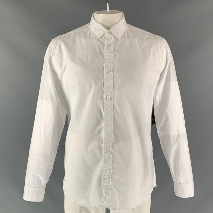 MARC JACOBS Size XL White Solid Cotton Button Up Long Sleeve Shirt