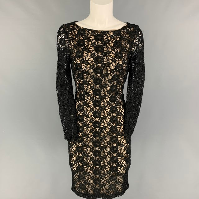 ALICE + OLIVIA Size 0 Black Beige Viscose Blend Two Tone Cocktail Dres –  Sui Generis Designer Consignment