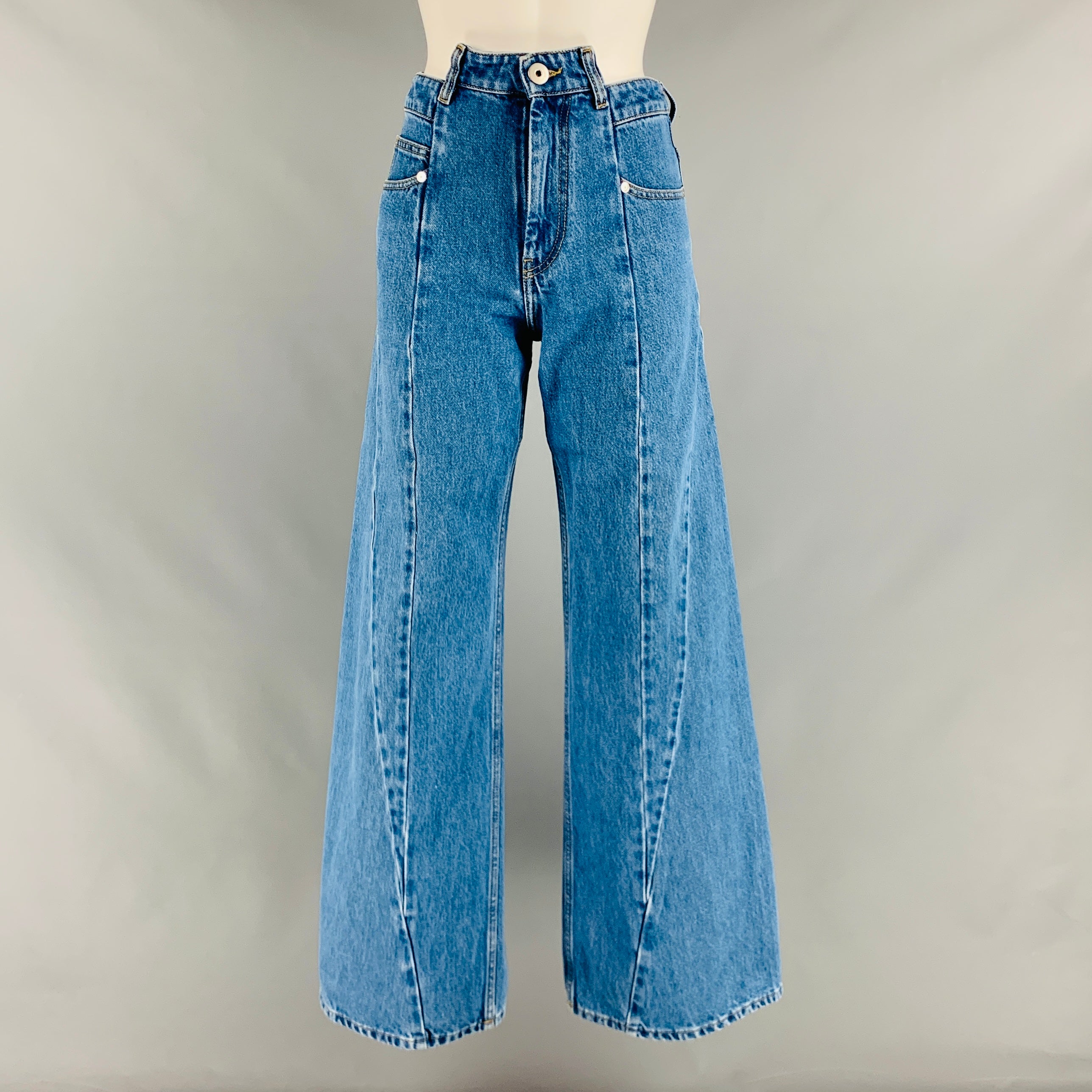 MAISON MARGIELA Size 0 Blue Cotton High Waisted Jeans – Sui