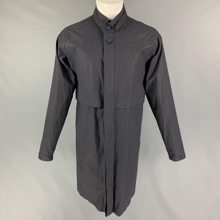 RAF SIMONS Size 40 Slate Cotton Zip Up & Buttons Trenchcoat
