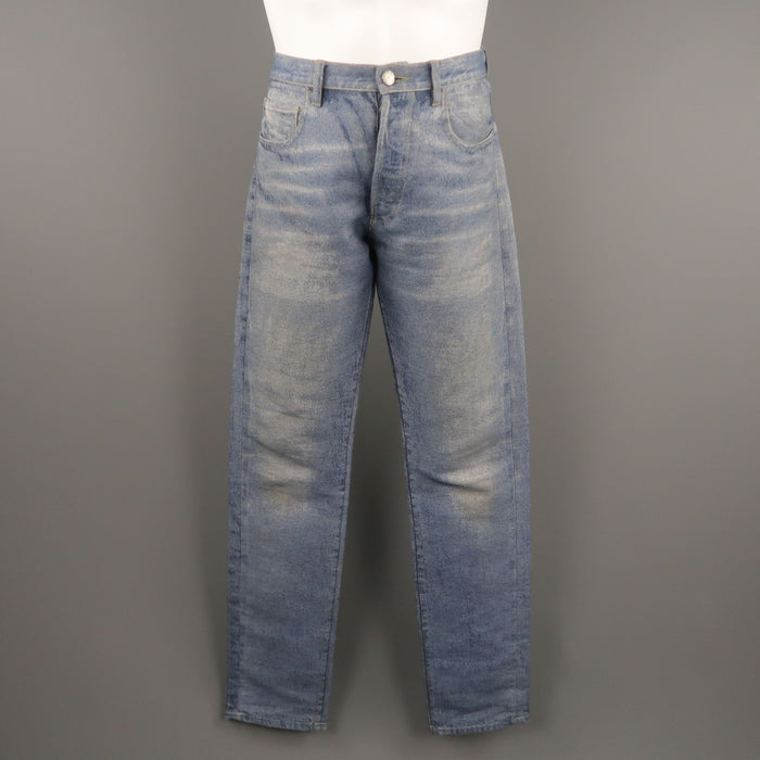 CALVIN KLEIN COLLECTION Size 32 Indigo Wash Cotton Blend Jeans