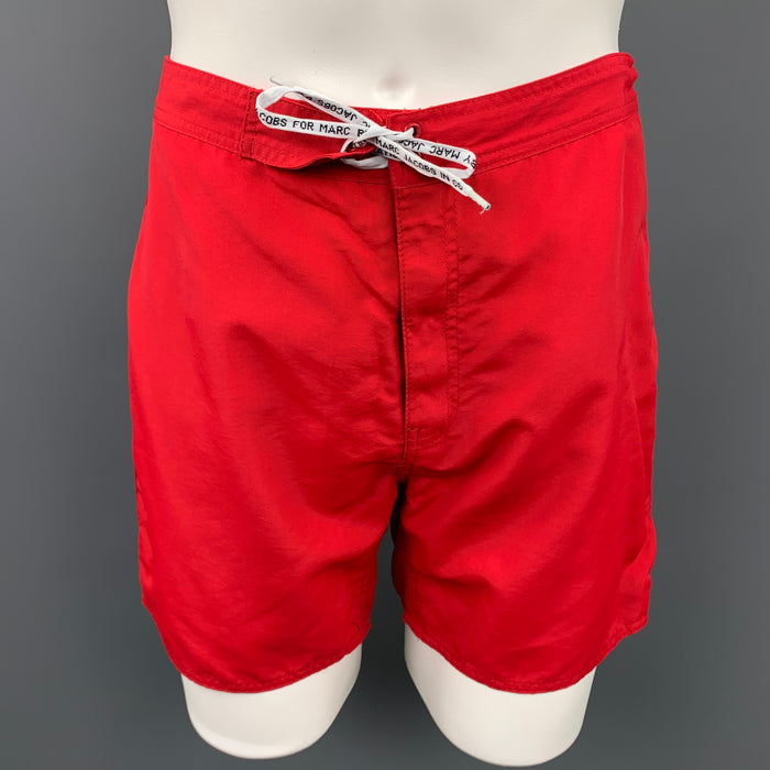 MARC by MARC JACOBS Size M Red Polyester Swim Trunks