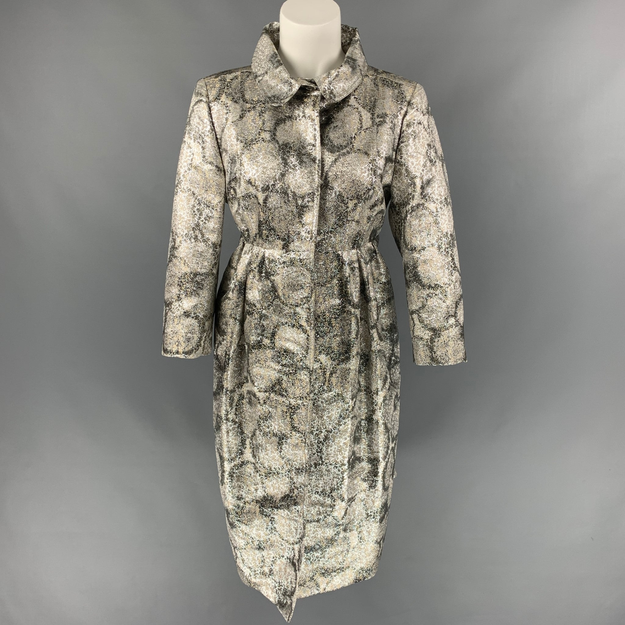 BURBERRY PRORSUM 希少モデル Early BURBERRY PRORSUM Size 6 Silver Metallic Jacquard Silk Blend