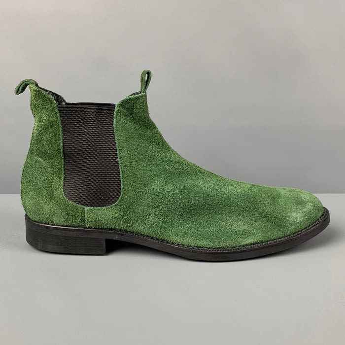 COMME des GARCONS HOMME PLUS Size 10 Green Black Suede Ankle Boots