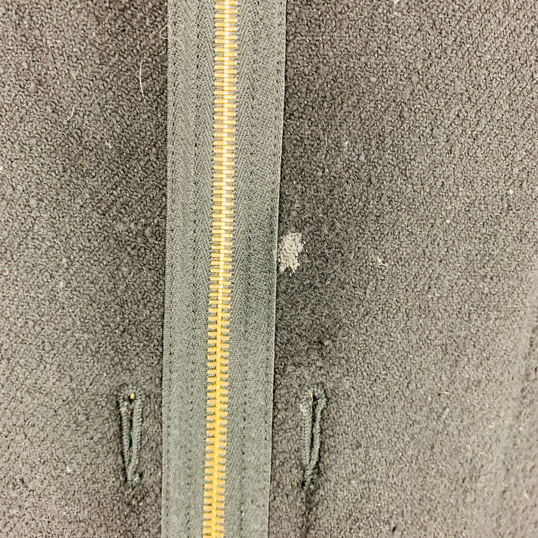VISVIM Size M -Wawona Down Vest- Black Beige Tweed Wool Linen Zip Up Vest
