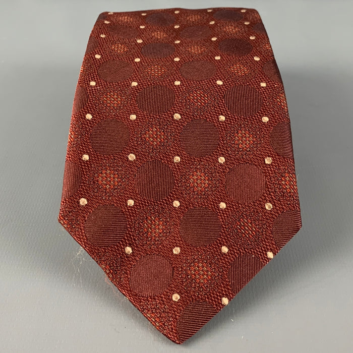 ISAIA Brown Dots Silk Tie