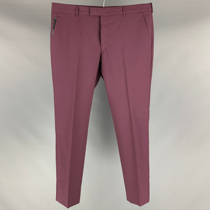 PRADA Size 36 Purple Solid Wool Mohair Zip Fly Dress Pants