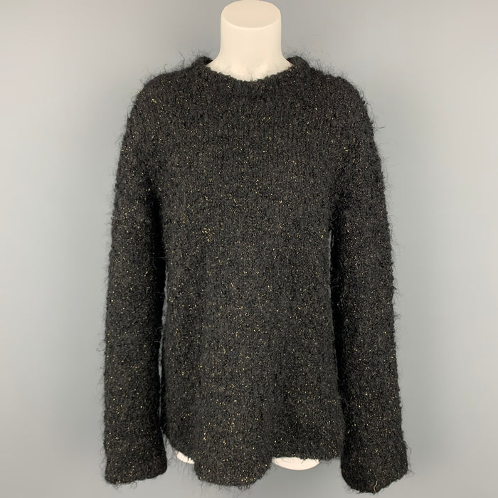 COMME des GARCONS Size L Black Wool / Polyester Gold Sweater