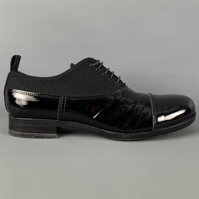 MIU MIU Size 9 Black Mixed Materials Leather Shoes