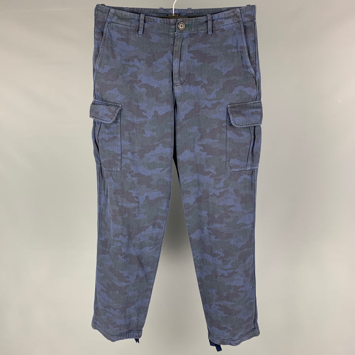 PS by PAUL SMITH Pantalones casuales cargo de algodón con camuflaje azul marino Talla 30