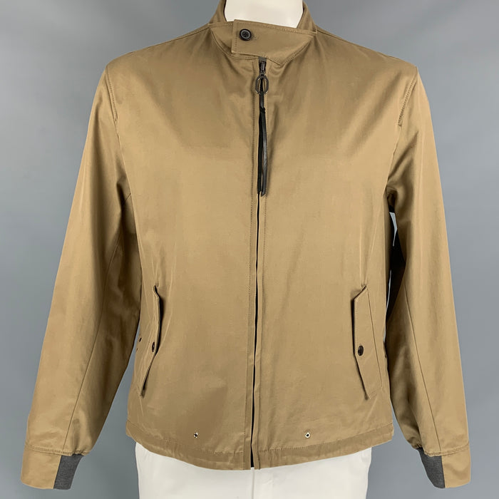 LANVIN Size 44 Tan Cotton Zip Up Jacket