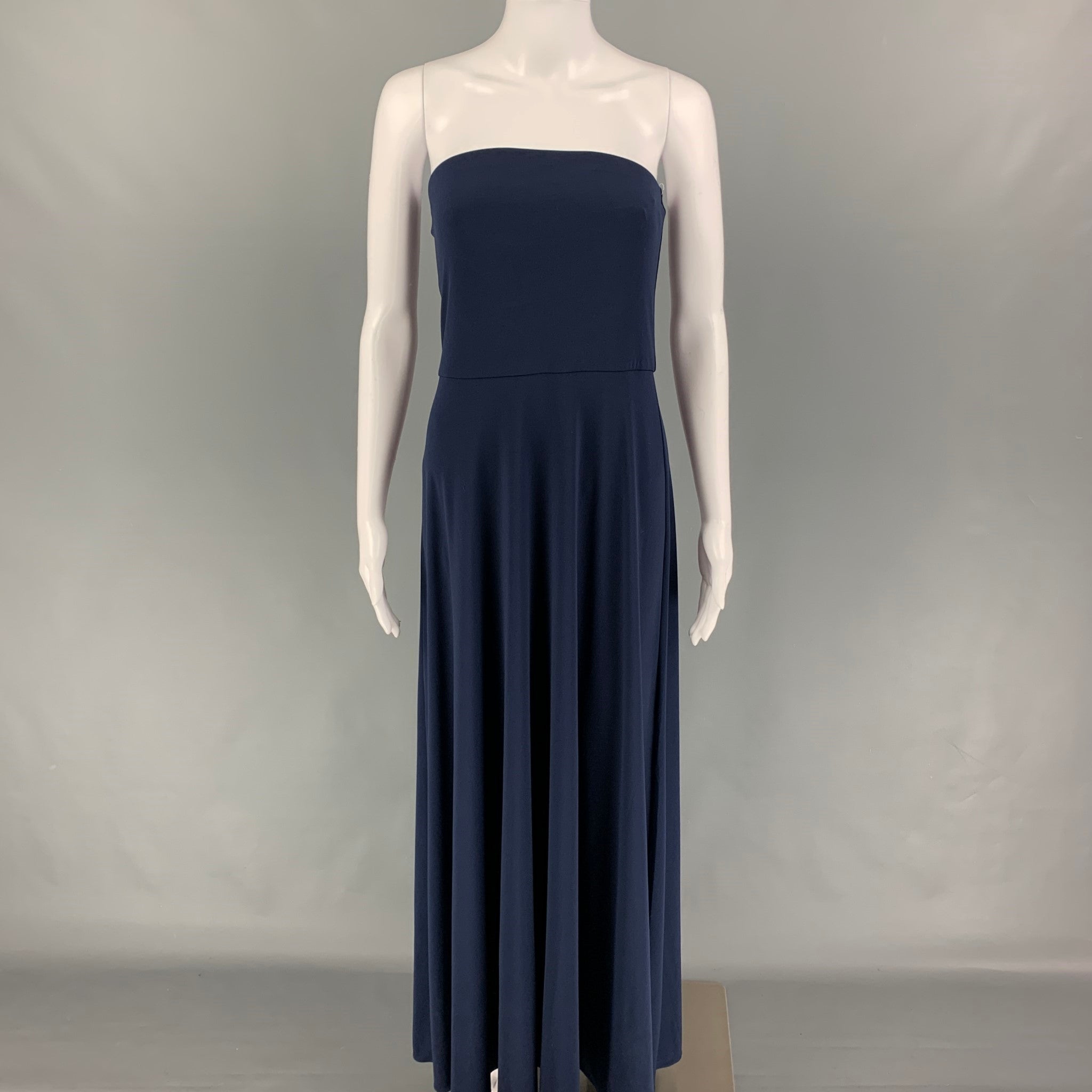 POLO by RALPH LAUREN Size M Navy Polyester Strapless Long Dress – Sui  Generis Designer Consignment