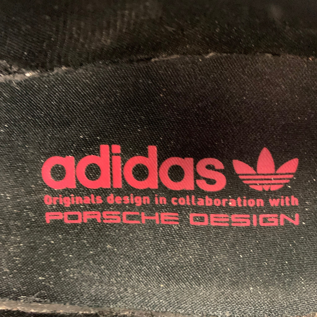 PORSCHE DESIGN x ADIDAS Taille 9,5 Baskets à lacets en cuir blanc noir