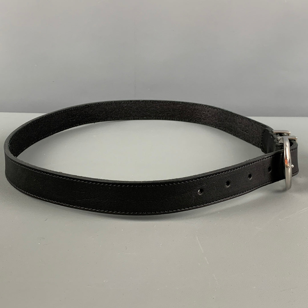 CELINE Waist Size 31 Black Leather Small Western Belt