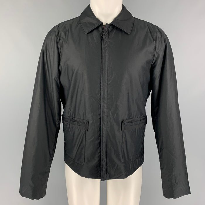 LANVIN Size M Black Cotton Zip Up Jacket