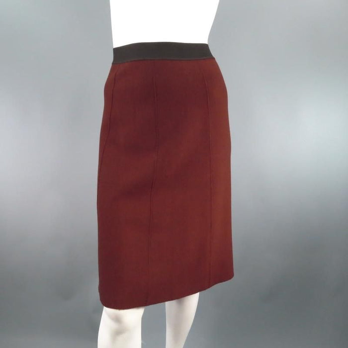 LANVIN Fall 2008 Size M Brown Wool Knit A Line Skirt Skirt