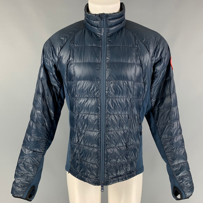 CANADA GOOSE Size L Dark Blue Quilted Nylon Polyester Jacket