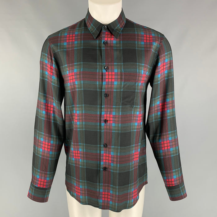 MARC JACOBS Size S Black Multicolour Plaid Viscose Button Up Long Sleeve Shirt