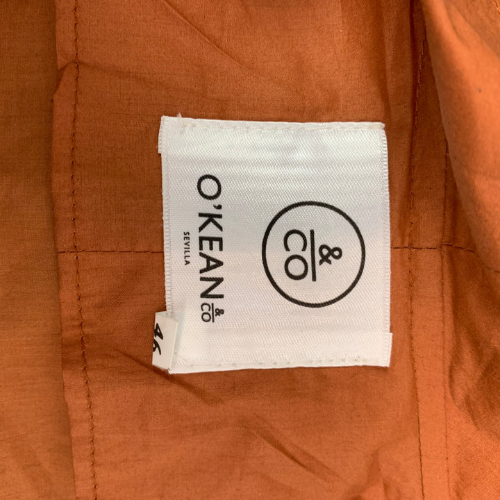 O'KEAN & Co Size 36 Rust Linen Zip Up Jacket