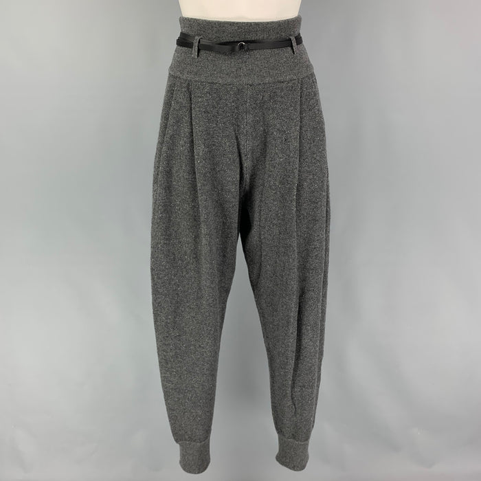 THE ROW Size XS Grey Cashmere Silk Pleated High Waisted Casual Pants