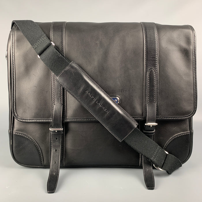 RALPH LAUREN Purple Label Black Leather Briefcase