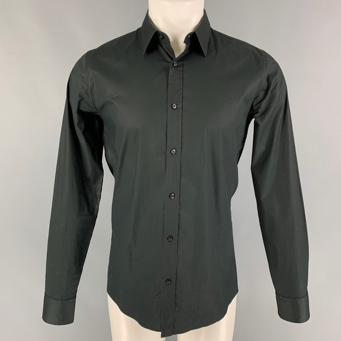 HUGO BOSS Size S Black Cotton Button Up Long Sleeve Shirt