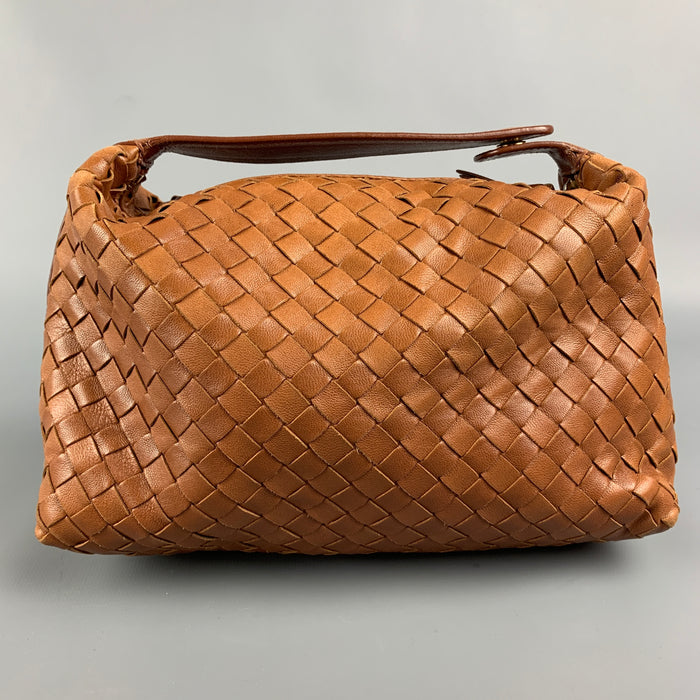 BOTTEGA VENETA Cognac Woven Leather Mini Handbag