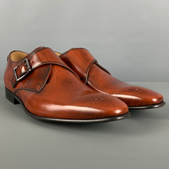 PS by PAUL SMITH Size 8.5 Brown Antique Leather Monk Strap Loafers