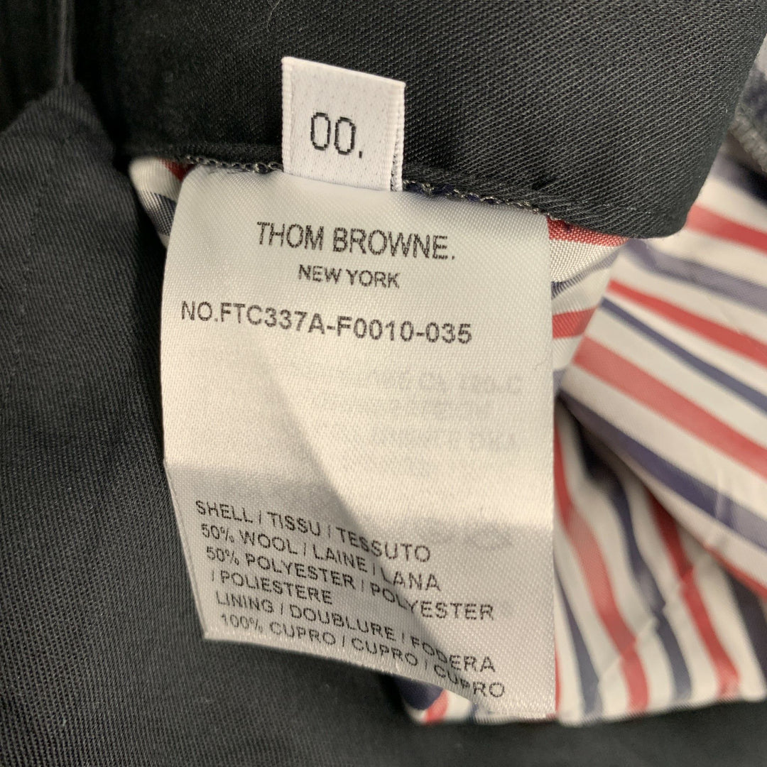 THOM BROWNE Size 0 Grey Black Wool  Polyester Plaid High Waisted Dress Pants