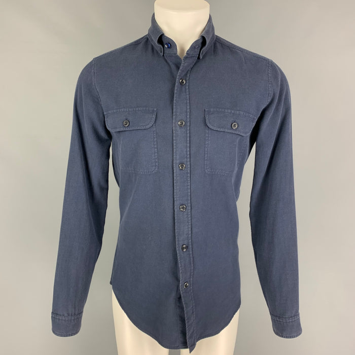 TOM FORD Size M Navy Button Up Long Sleeve Shirt