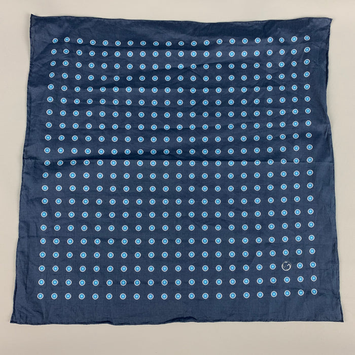 GUCCI Navy Blue Dots Cotton Pocket Square