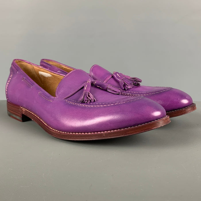 PAUL SMITH Mocasines con borlas de cuero antiguo morado talla 9