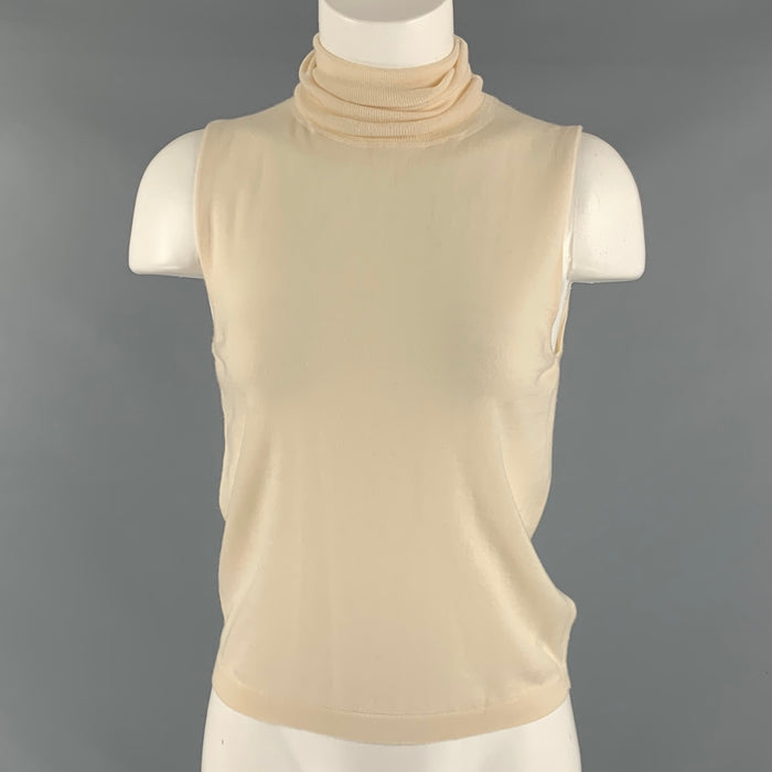 THE ROW Size XS Cream Cashmere Turtleneck Casual Top