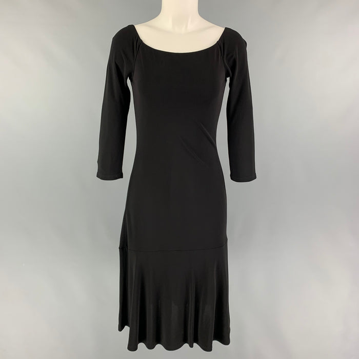 RALPH LAUREN Black Label Size M Black Viscose 3/4 Dress