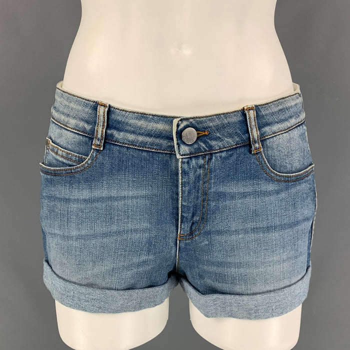 STELLA McCARTNEY Size 27 Light Blue Cotton Washed Shorts