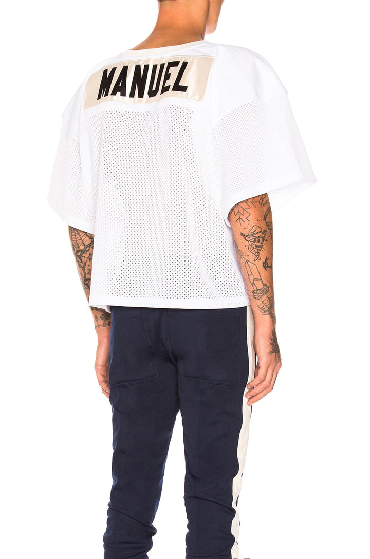 FEAR OF GOD Manuel Fifth Collection Size L/XL White Polyester / Silk Jersey Oversized T-shirt