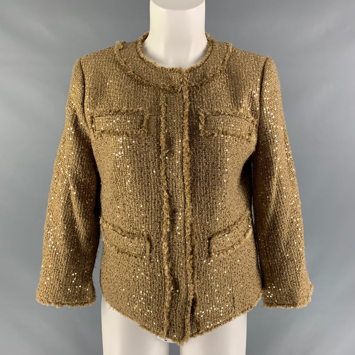 MICHAEL by MICHAEL KORS Size 6 Gold Acrylic Blend Blazer