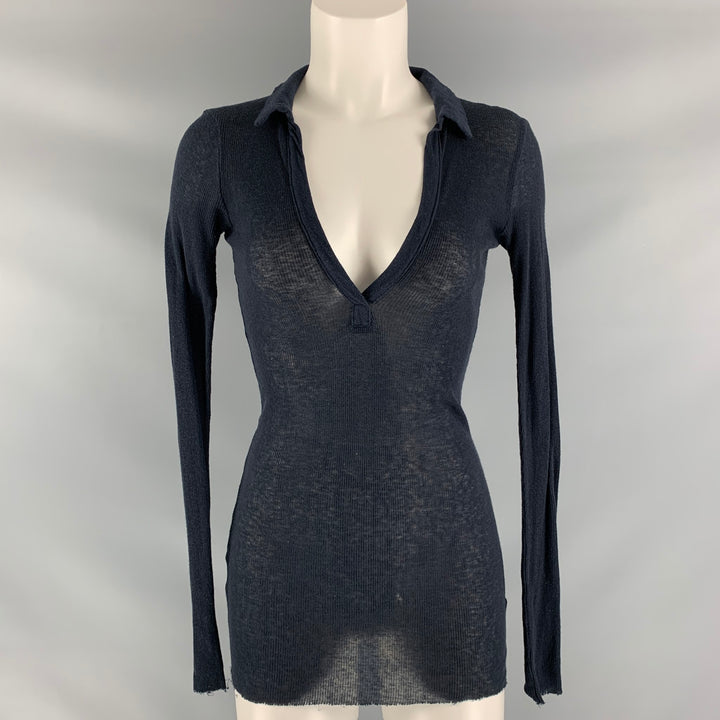 JAMES PERSE Size S Black Not Listed Ribbed Casual Top