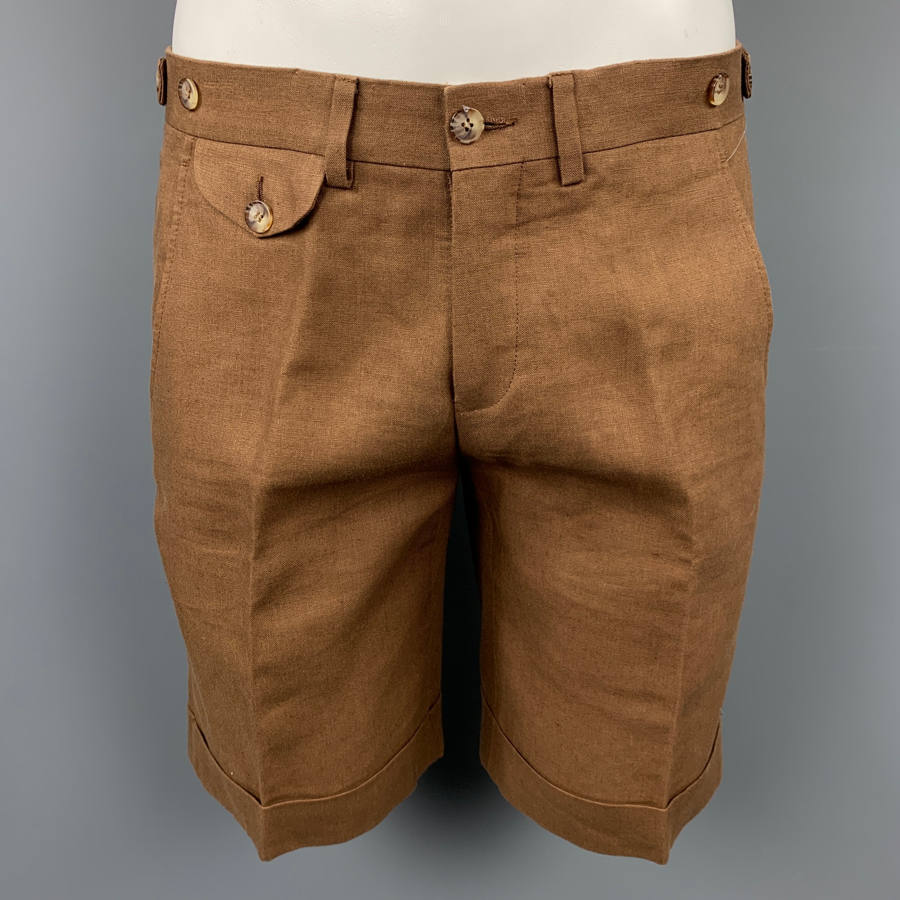 NEATニート グルカショーツ M リネンSPENCE BRYSON LINEN グルカ