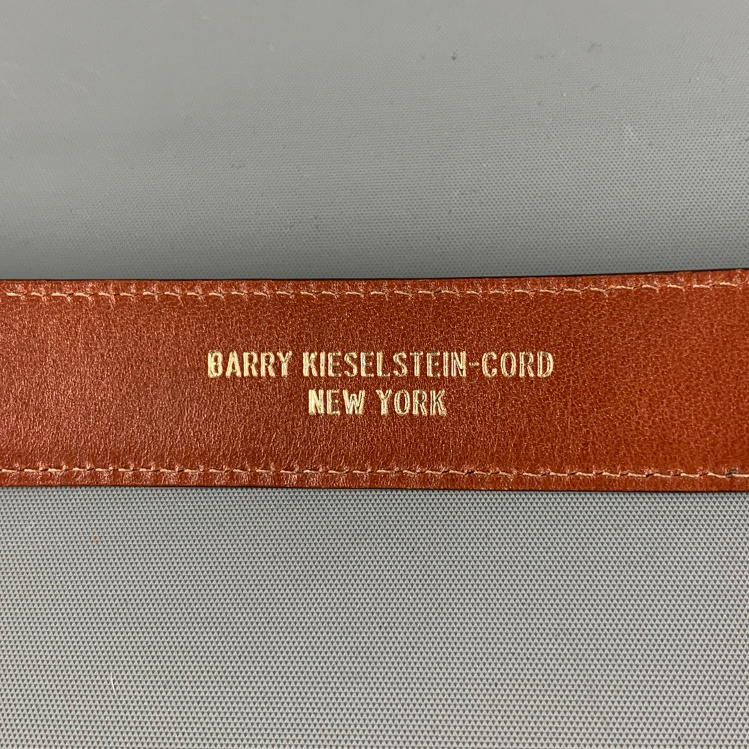 Vintage BARRY KIESELSTEIN-CORD 1995 Size 2 Brown Leather Sterling Alligator Belt