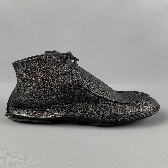 THE ROW Size 7.5 Black Leather Moccasin Lace Up Shoes