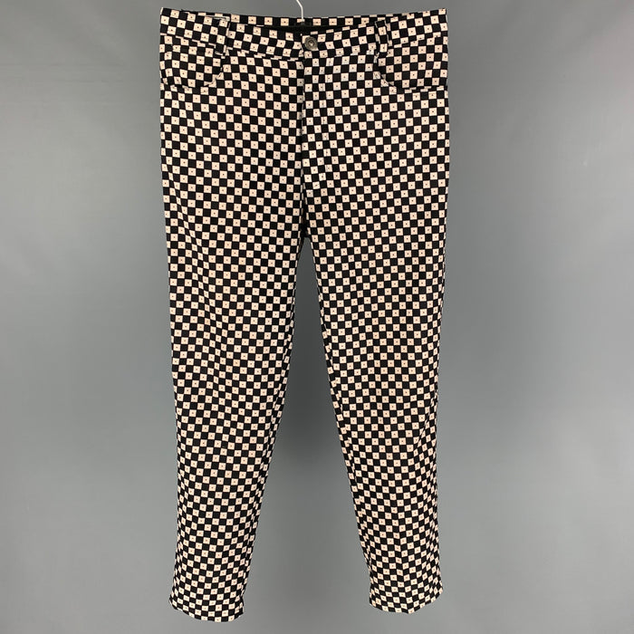 Vintage GIANNI VERSACE Size 32 Black White Checkered Casual Pants