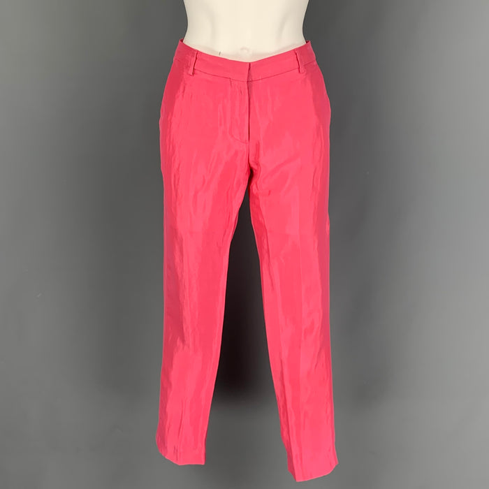 DRIES VAN NOTEN Size 4 Pink Rayon Blend Flat Front Dress Pants