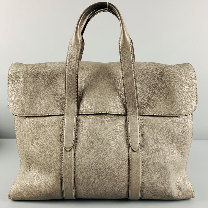 COACH Grey Pebble Grain Leather Tote Bag