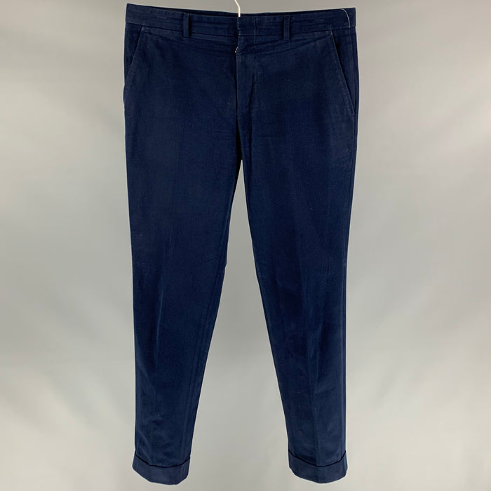 GUCCI Size 34 Blue Cotton Blend Casual Pants