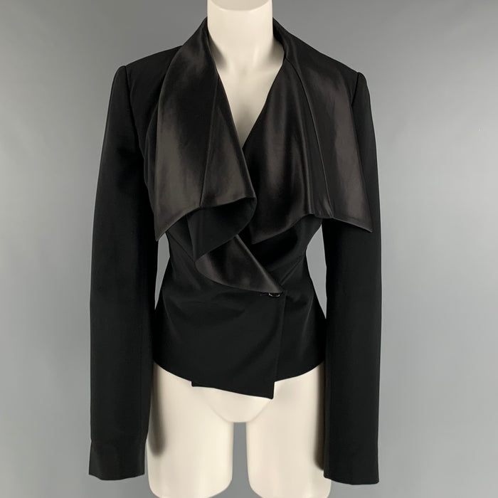 VIKTOR & ROLF Chaqueta de esmoquin sólida de poliéster y spandex talla 8