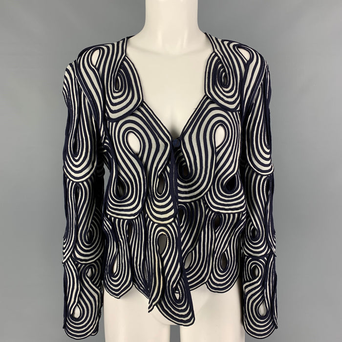 GIORGIO ARMANI Talla 4 Chaqueta de poliamida viscosa blanca violeta